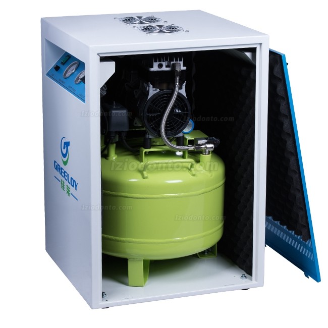 Greeloy® GA-81X Compressor de ar odontológico sem óleo e sem óleo com gabinete silencioso